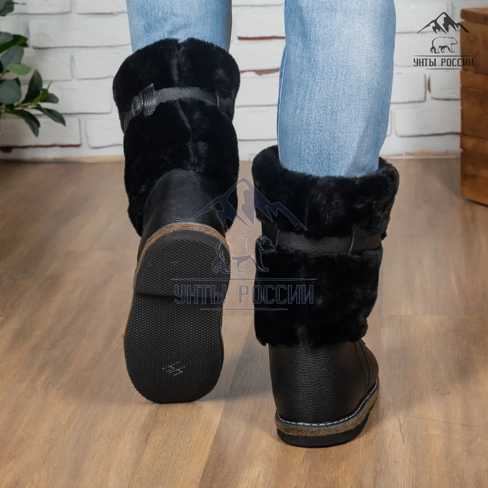 Унты мужские натуральные короткие войлочная и литая подошва зимние сапоги