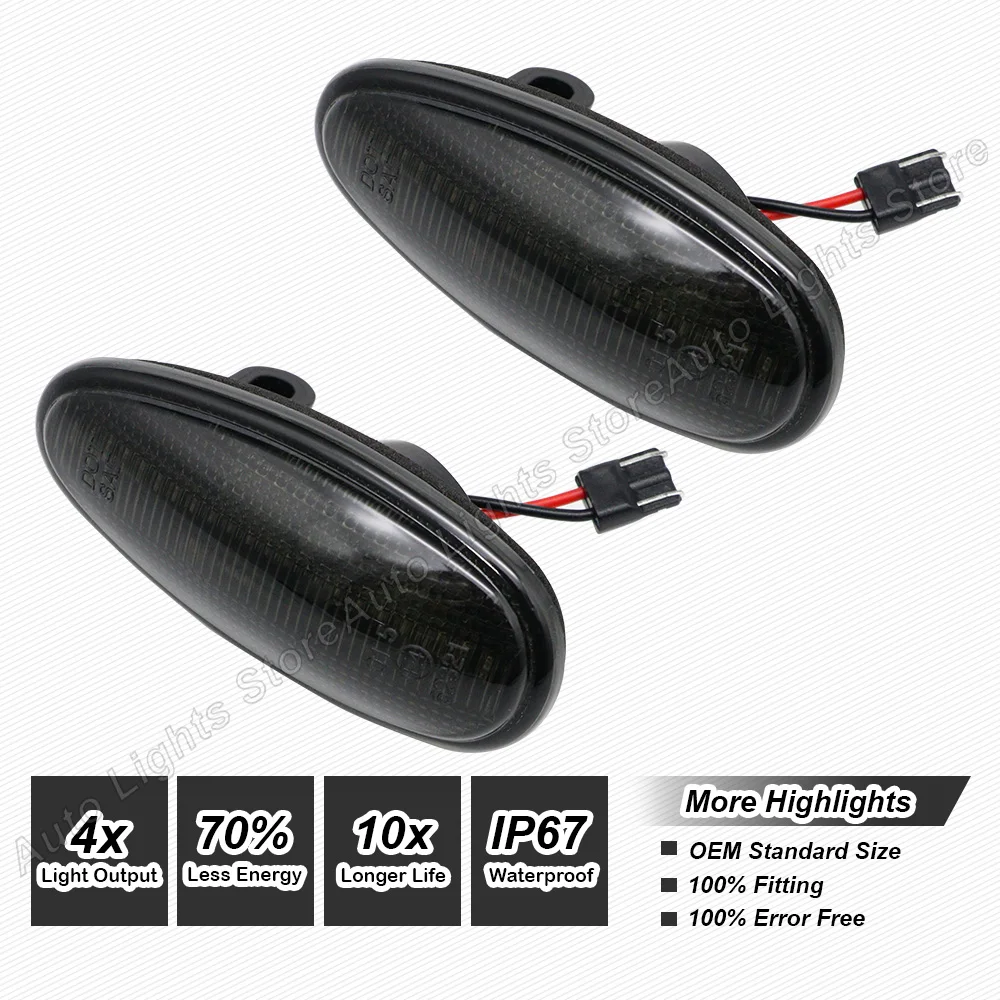 Светодиодные динамические боковые габаритные огни указатели поворота для Mitsubishi