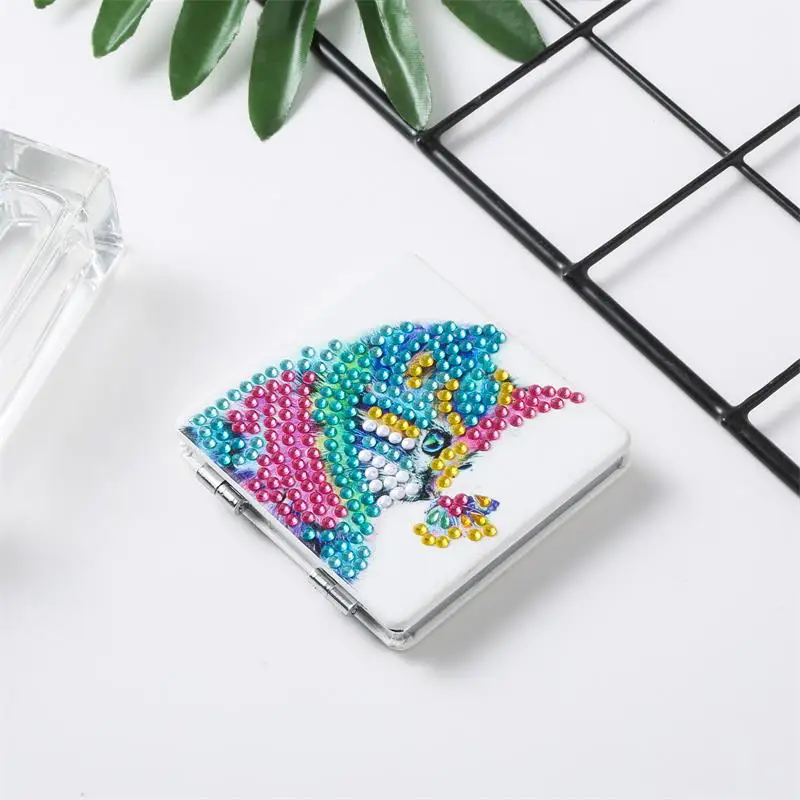 Diamond Painting Makeup Mirror Cartoon Snowman Butterfly DIY Special Shape Diamond Embroidery Ultra-thin Mini Makeup Mirror Gift