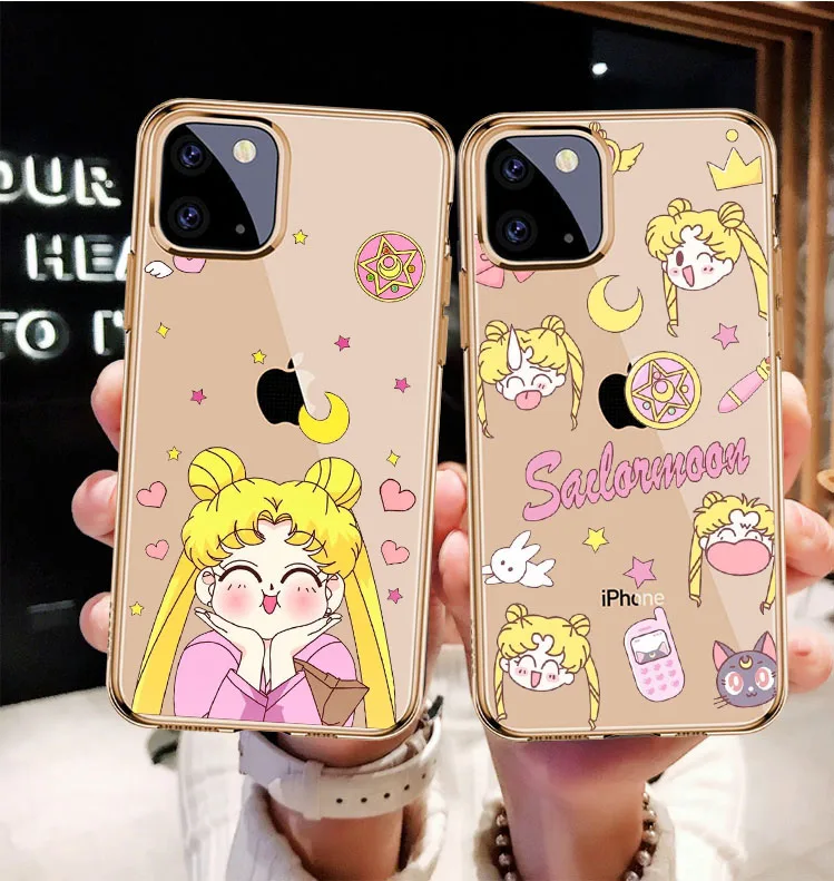 Чехол для iPhone 6 телефона Sailor moon 7 8 plus 11 Pro MAX SE 5 5S 6S XR XS X Модный мягкий чехол из ТПУ с