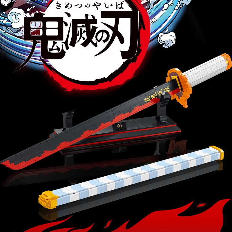 

Demon slayer figure Kyoujurou Samurai Sword Model Assembled Ninja Sword Weapon Building Block Toy Zenitsu Inosuke