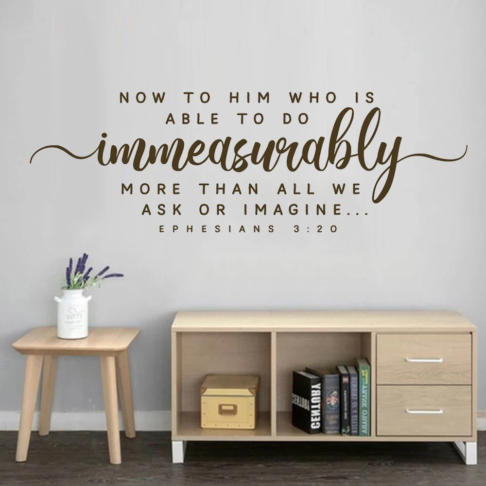 

Now To Him Who Is Able To Do Immeasurably Quotes Wall Stickers Vinyl Murals For Bedroom Livingroom Decor Decals Poster HJ0866