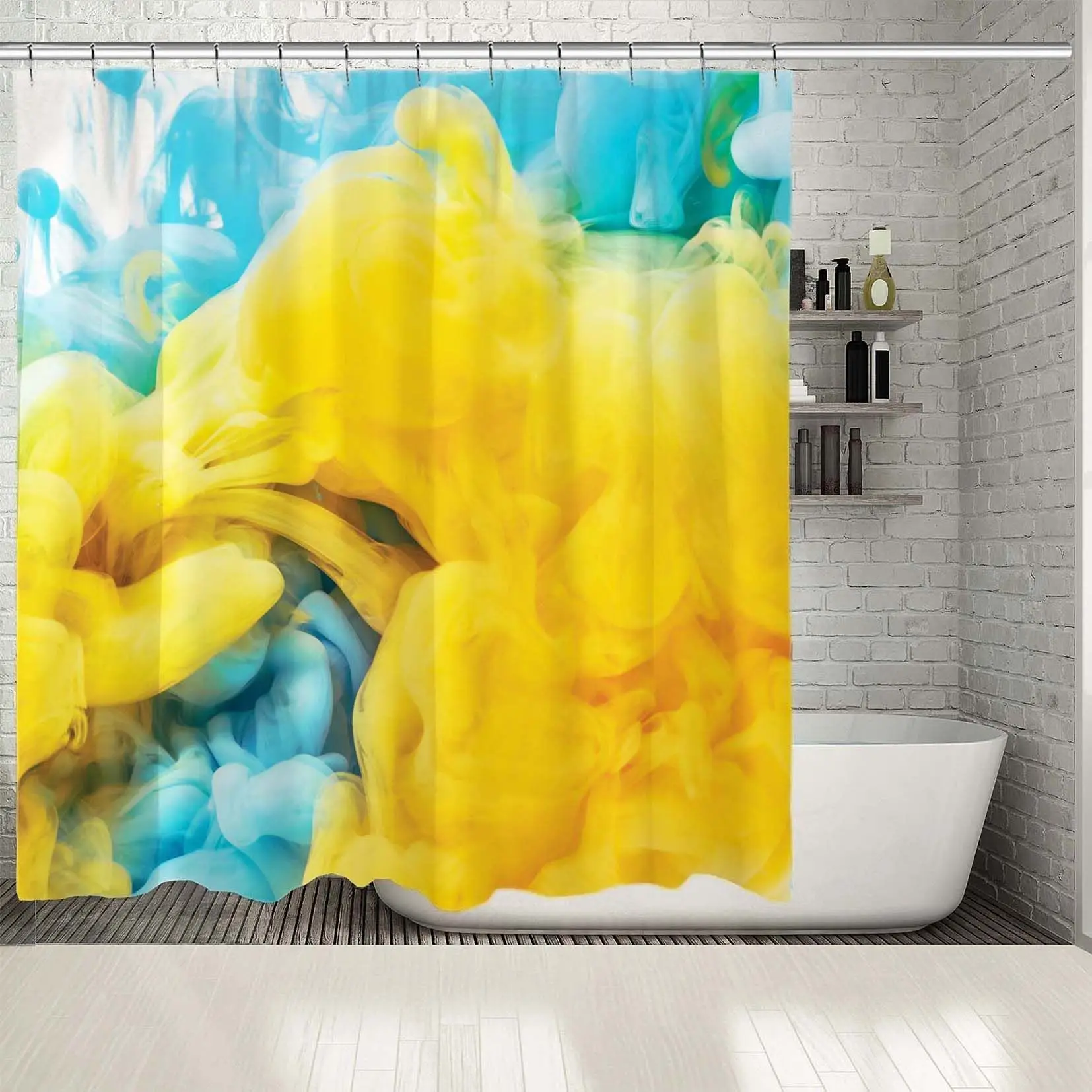 

Shower Curtain Low Poly Illustration of Consisting Triangles and Snowflakes Holidays Romantic Artwork Purple Pink Yellow