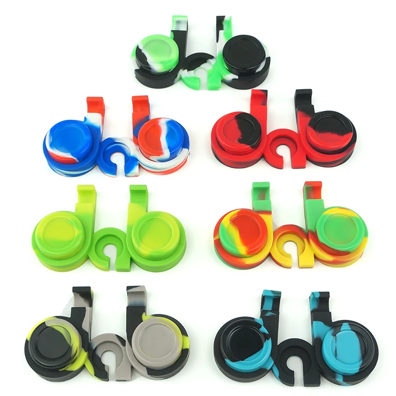 10pc 5ML 2 in 1 Newest Cool Silicone wax Container Silicone Jar for Oil Wax Dab straw Tool Smoking Accessories