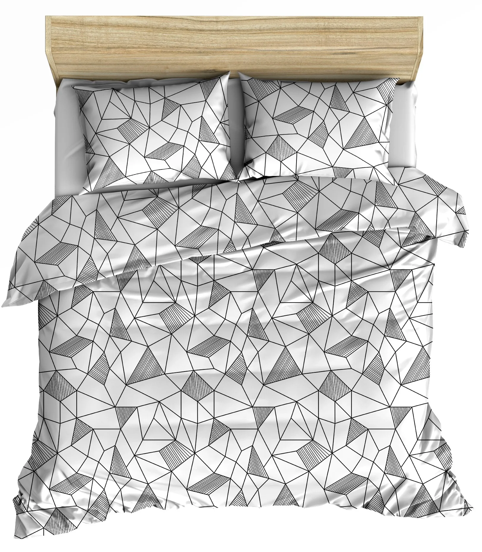 

Makiteks printed duvet cover cotton set with pillowcases , 57 yarn/m2 100% cotton 115 gr/m2 , city, flower, abstract, geometric