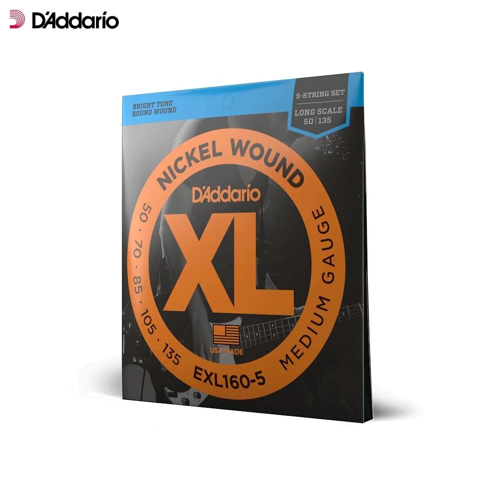 D'ADDARIO EXL160 5 Струны для струнной бас гитары размер Long Scale|Детали и аксессуары