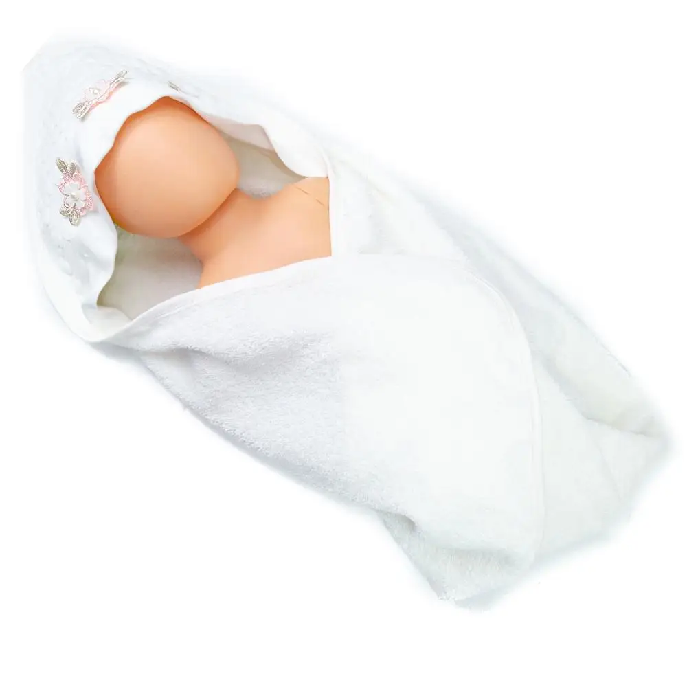 Милый банный халат с капюшоном и цветочным рисунком для маленьких девочек