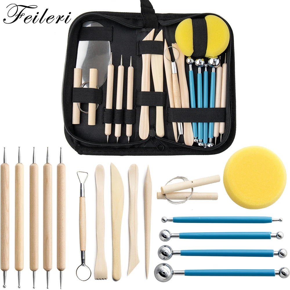 

Набор инструментов из полимерной глины «сделай сам», комплект из 18 предметов для сглаживания, воска, резьбы, керамики, моделирования, резьбы...