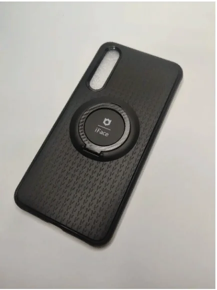 Силиконовый чехол черный для Xiaomi mi 9 se с кольцом-подставкой и металлической