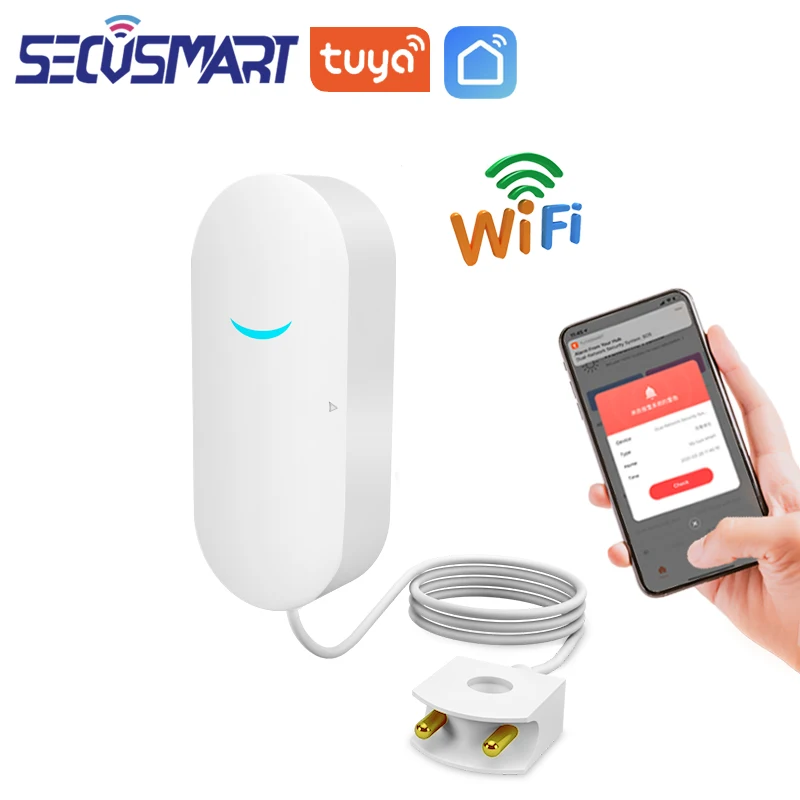 WiFi Leak Sensor Alarm Tuya Water Leakage Detector Flood Leak Alert Level Overflow Smart Life Home Burglar Security Alarm System