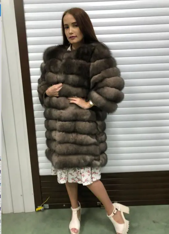 Женская зимняя шуба из натурального Лисьего меха модная верхняя одежда роскошный Европейский Стильный