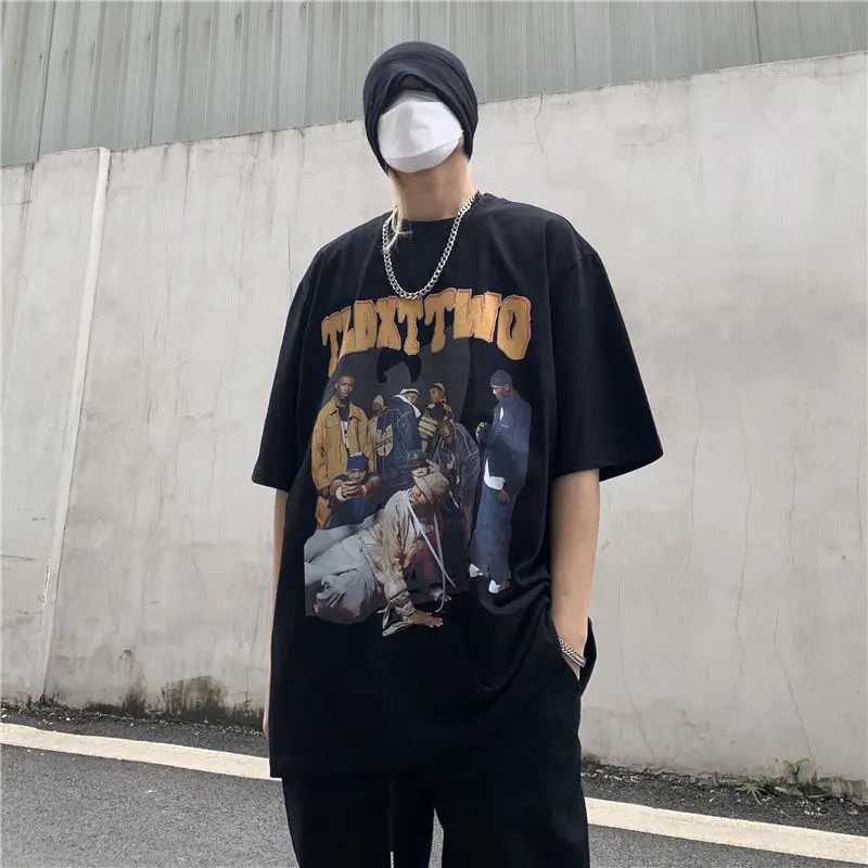 

Hip Hop Printed T-shirt Harajuku Top Women's Funny Shirts Streetwear Y2k Clothes Oversized Trendyol Vintage Clothing Men Tops