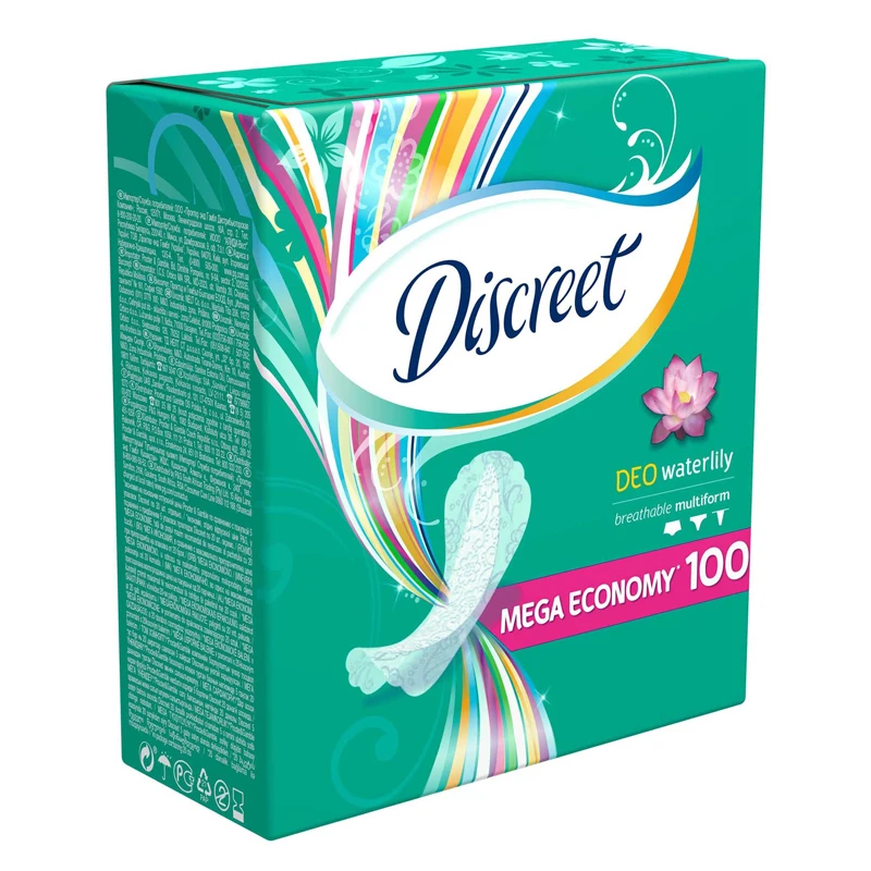 DISCREET Женские гигиенические прокладки на каждый день Deo Water Lily Multiform 100шт|Товары для