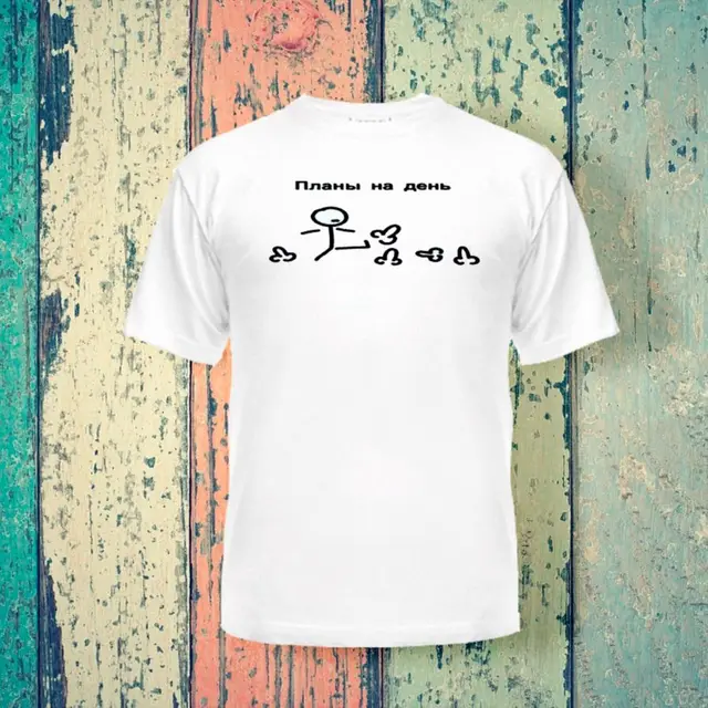 Футболка планы на день пинать мужская