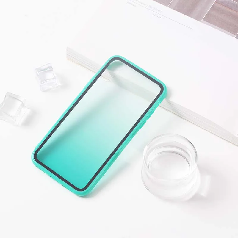 Набор с градиентом для IPhone 8Plus пивной чехол iPhone11Promax акриловый все в одном