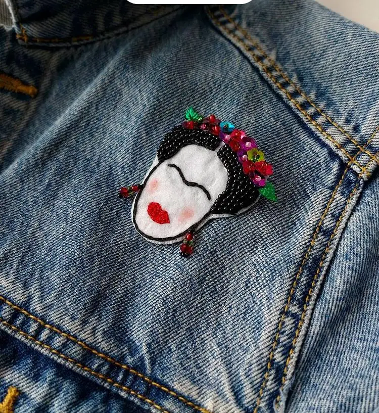 

Kahlo Frida Handmade High Quality Brooch Wedding Accessories Gift Women vibrant colors special design 2021