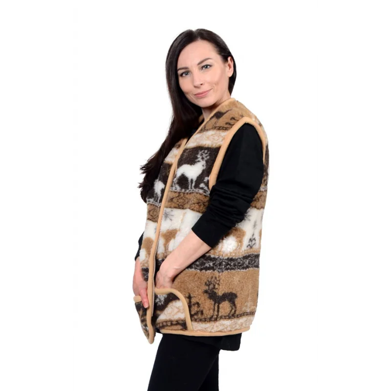 Жилет меховой из верблюжьей шерсти на молнии |
