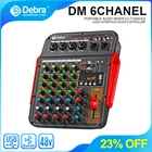 6-канальный аудиомикшер Debra DM4 С фантомом 48 В, Bluetooth , USB для записи воспроизведения, для живых игр, онлайн обучения