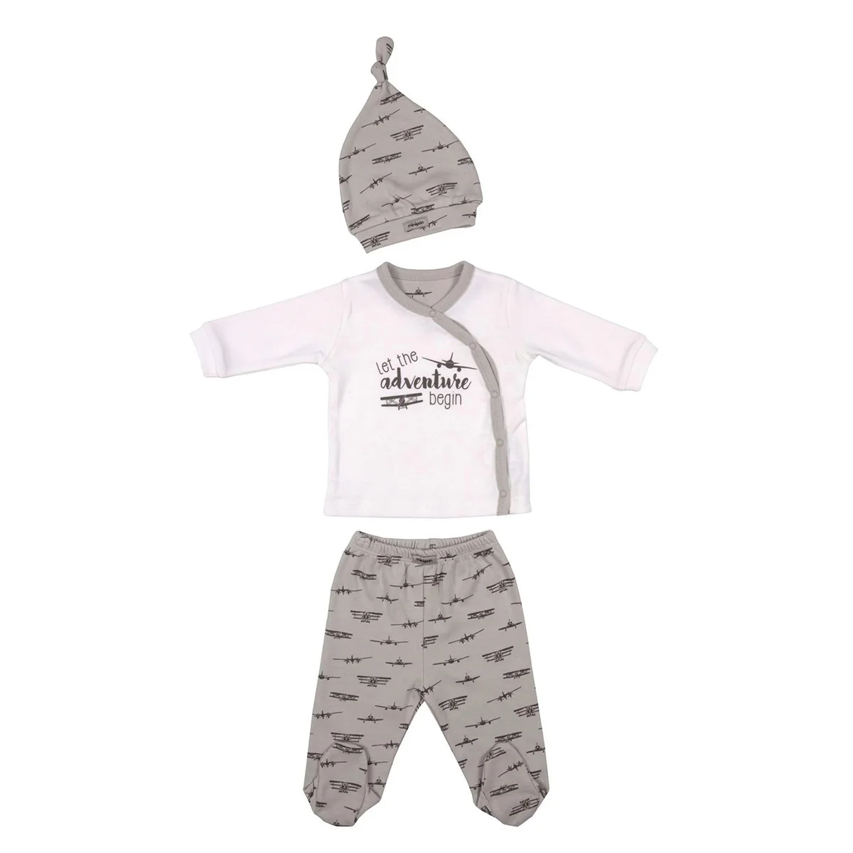 

Bebepan Aircraft Jumpsuit Sweatshirt Hat New Born Boy