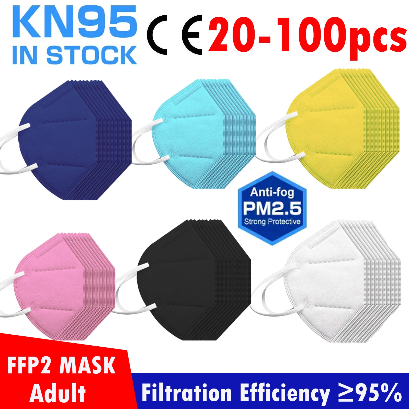 20/50/100 шт 6 видов цветов KN95 уход за кожей лица маска для взрослых mascarilla fpp2 homologada