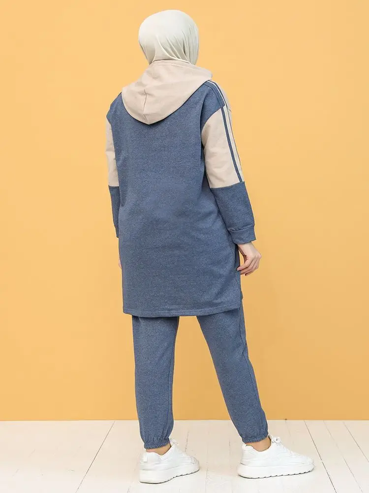 

Track Suits 2 Piece Sets Women's Casual Hooded Sweater Women Modest Islamic Clothing Fashion Muslim Turkey