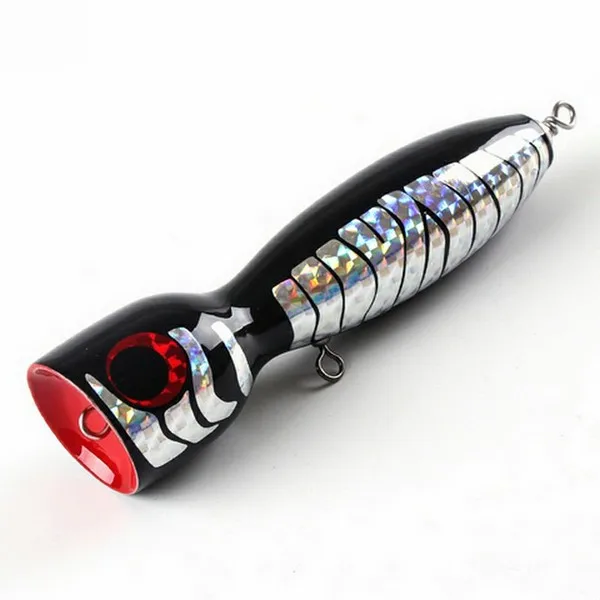 Black 15 см/75 г JE Topwater деревянный Поппер sptter GT поверхностные выскакивающие приманки морские рыболовные приманки ручной работы открытый океан рыболовный троллинг - Цвет: Black