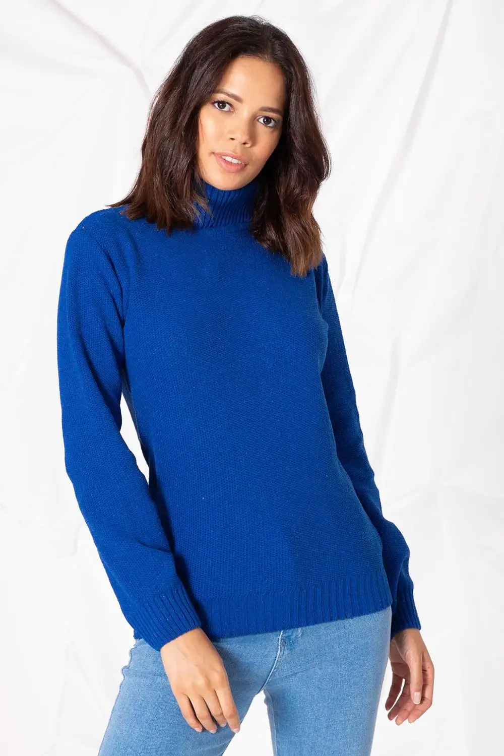 

New 2020 Autumn Winter Women Knitted Sweater Pullovers Turtleneck Long Sleeve Solid Black Color Slim Elastic Short Sweater Women
