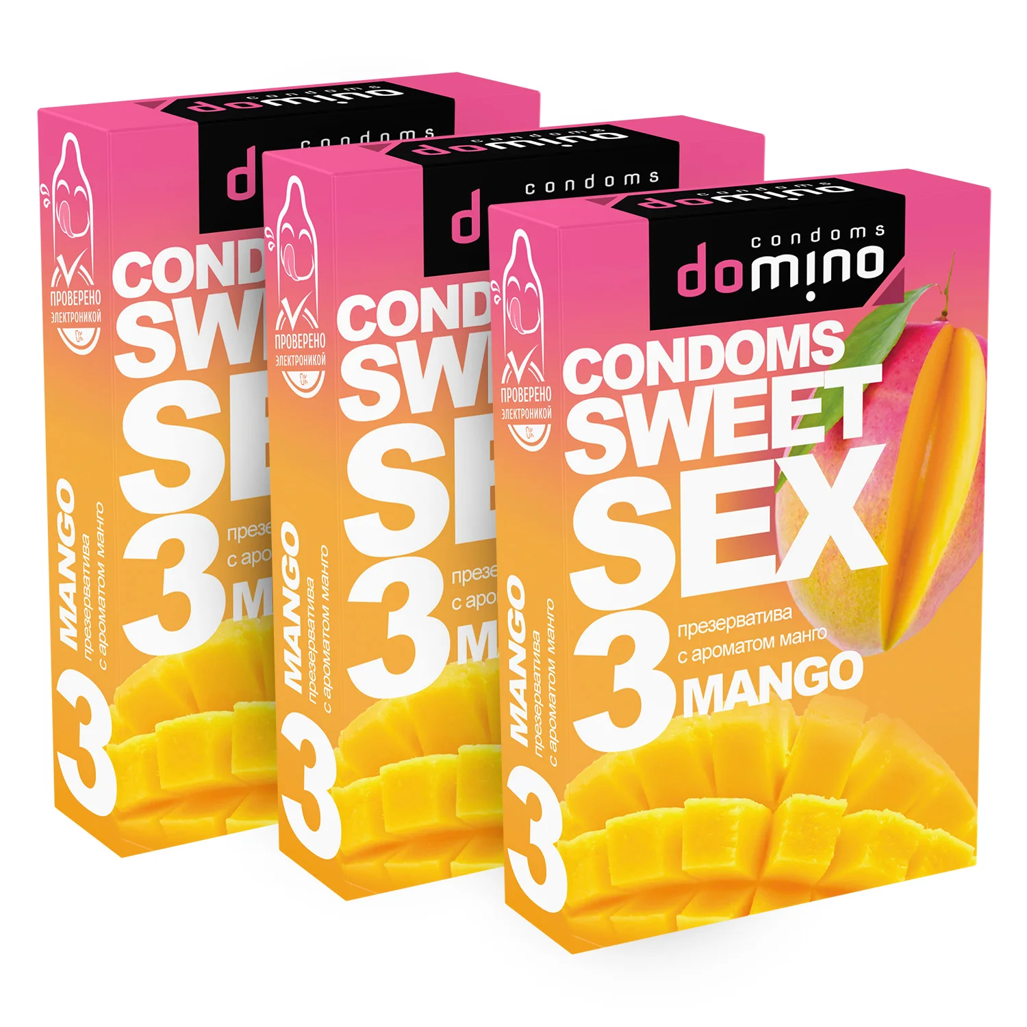 Презервативы DOMINO SWEET SEX Mango комплект из 3 упаковок