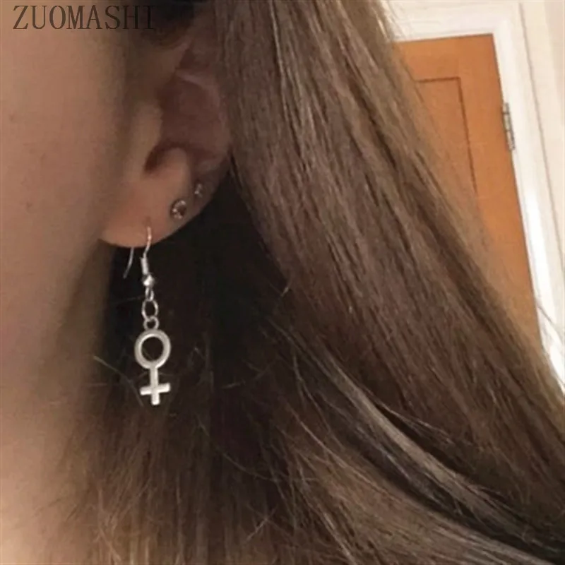 Женские серьги-подвески с символами феминистские подарки серьги Венерой женские