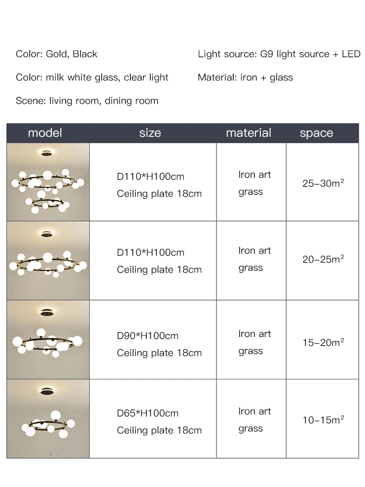 Living Room Ring Chandelier Nordic Glass Ball Ceiling Hanging Lamp For Hall Loft Vvilla Bedroom Dining Kitchen Golden Home Decor |