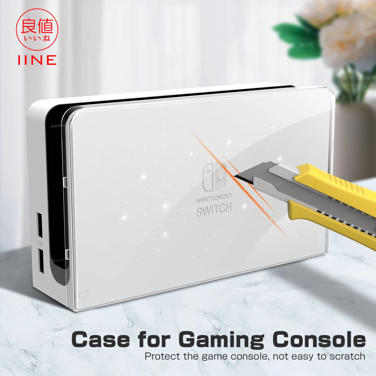 IINE Transparent Case Dock Cover Case Compatible Nintendo Switch OLED Dock Universe Series