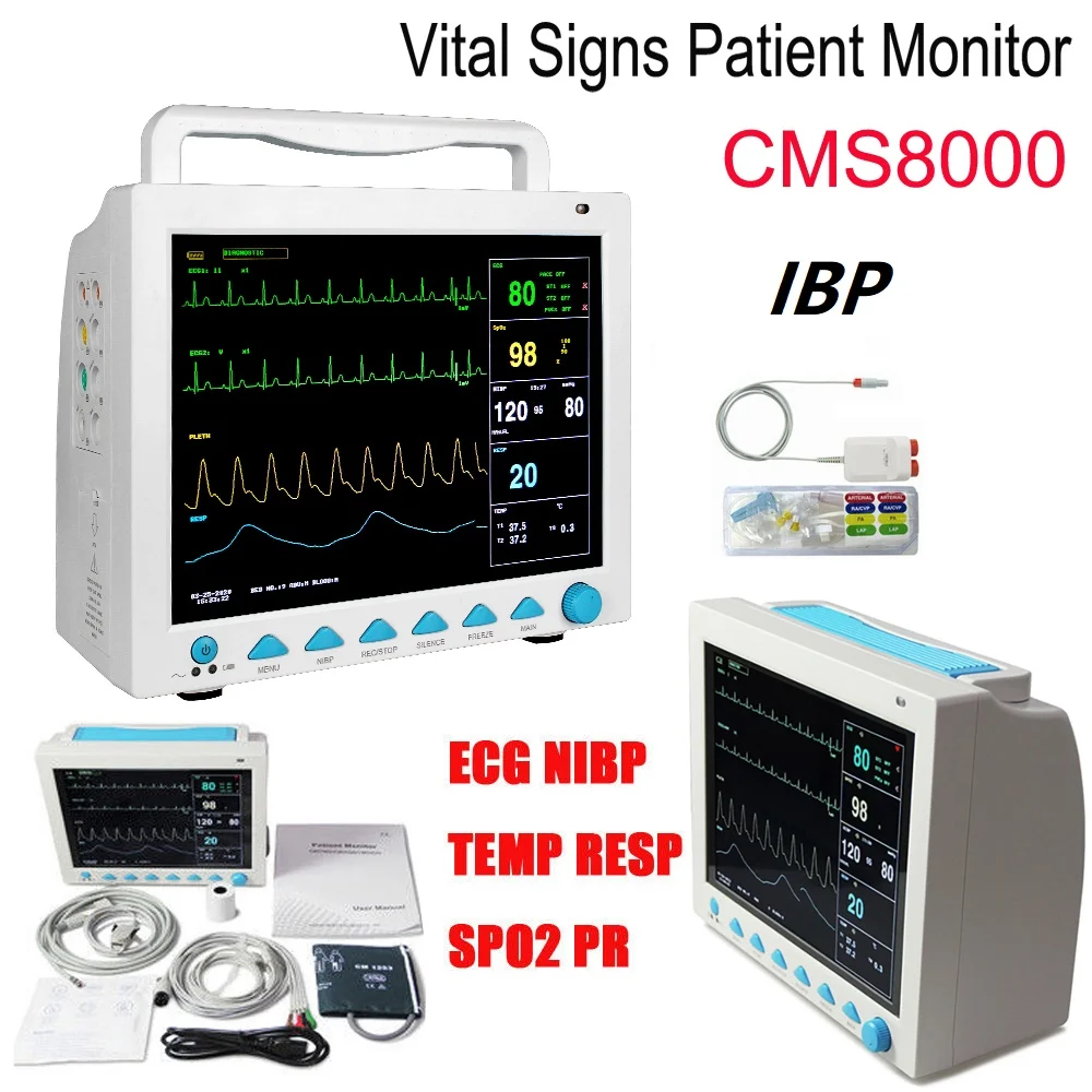 

New CONTEC CMS8000 Multi-Parameter Patient Monitor Medical Machine SPO2 Heart Rate Paitent Monitor With IBP