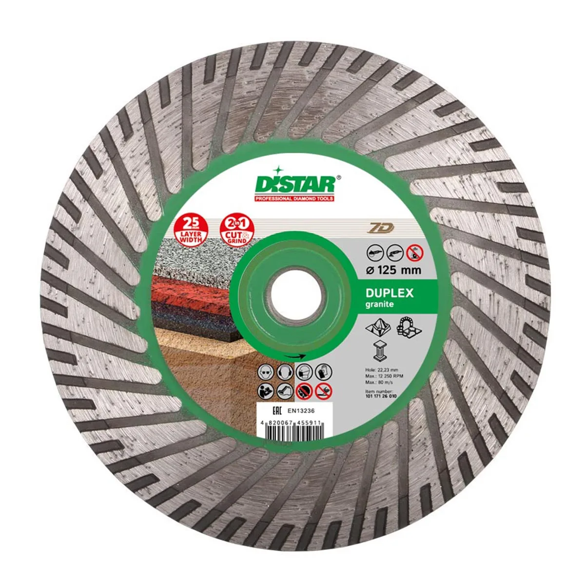 Алмазный круг 2 в 1 DISTAR TURBO DUPLEX 125x2 8x8x22 23/M14F артикул 10117126010 |