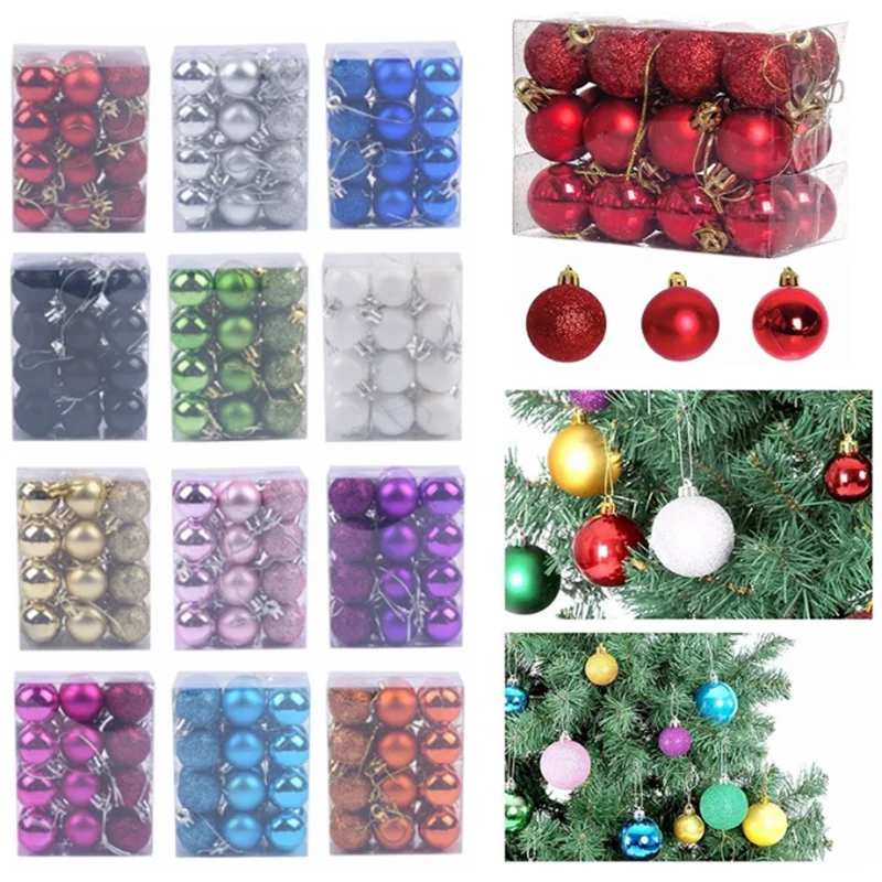 

24 шт., декоративные шары для рождественской елки