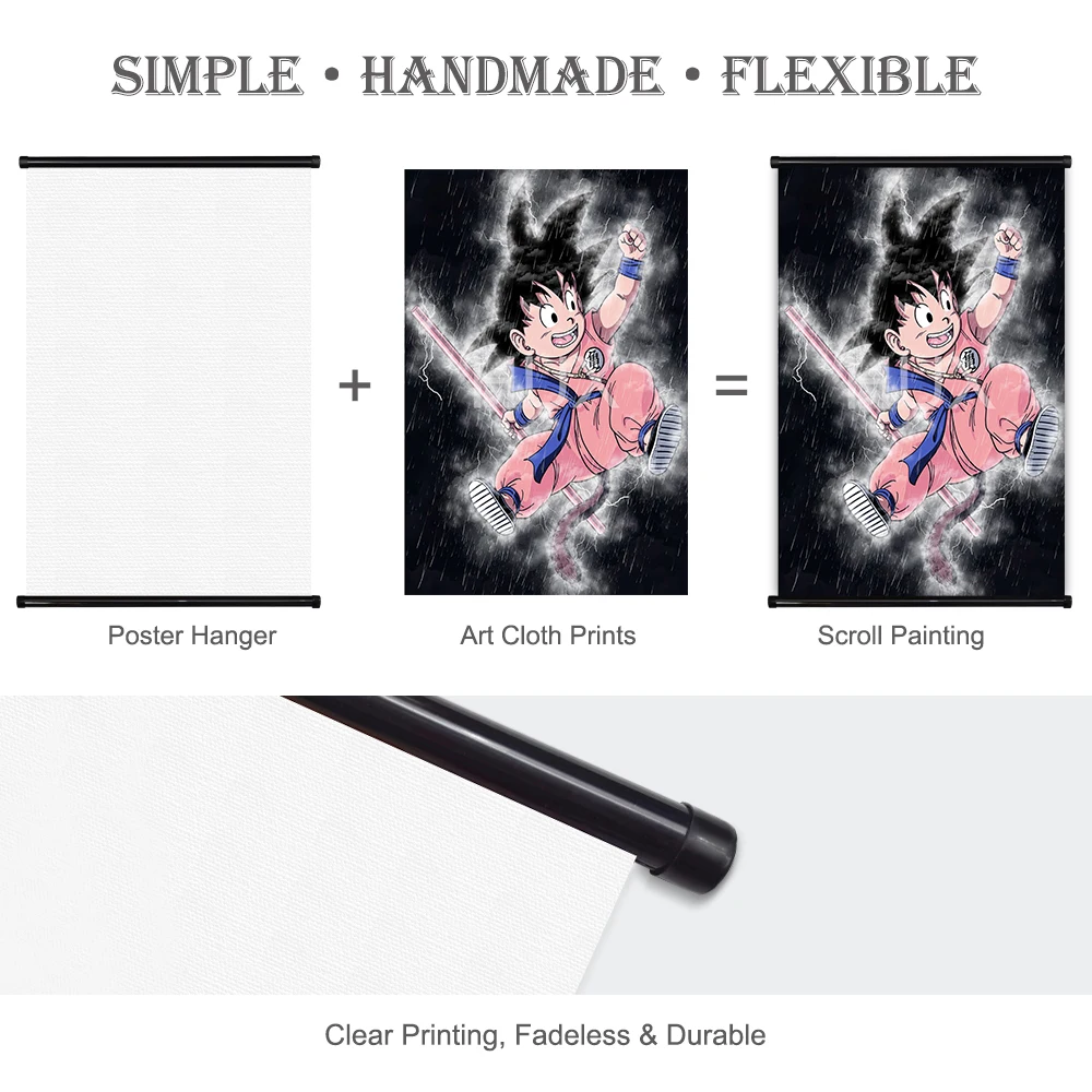 Классический Аниме свиток Драконий жемчуг зет Гоку джапан качество Картина на