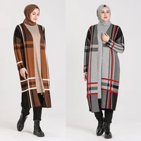 knitwear patterned cardigan patterned unlined long sleeve winter autumn standard size muslim women fashion hijab clothing