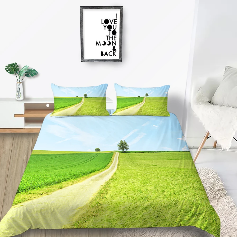 Комплект постельного белья с изображением заката красивый романтический 3D