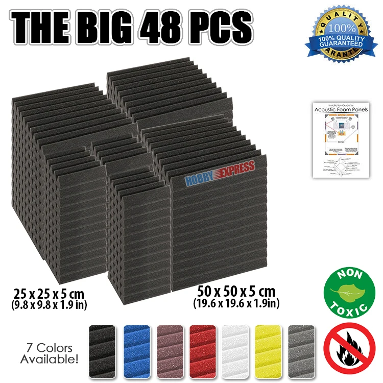 Arrowzoom звукоизоляция акустическая пена студийная панель клиновые плитки 48 шт. 19 6*19