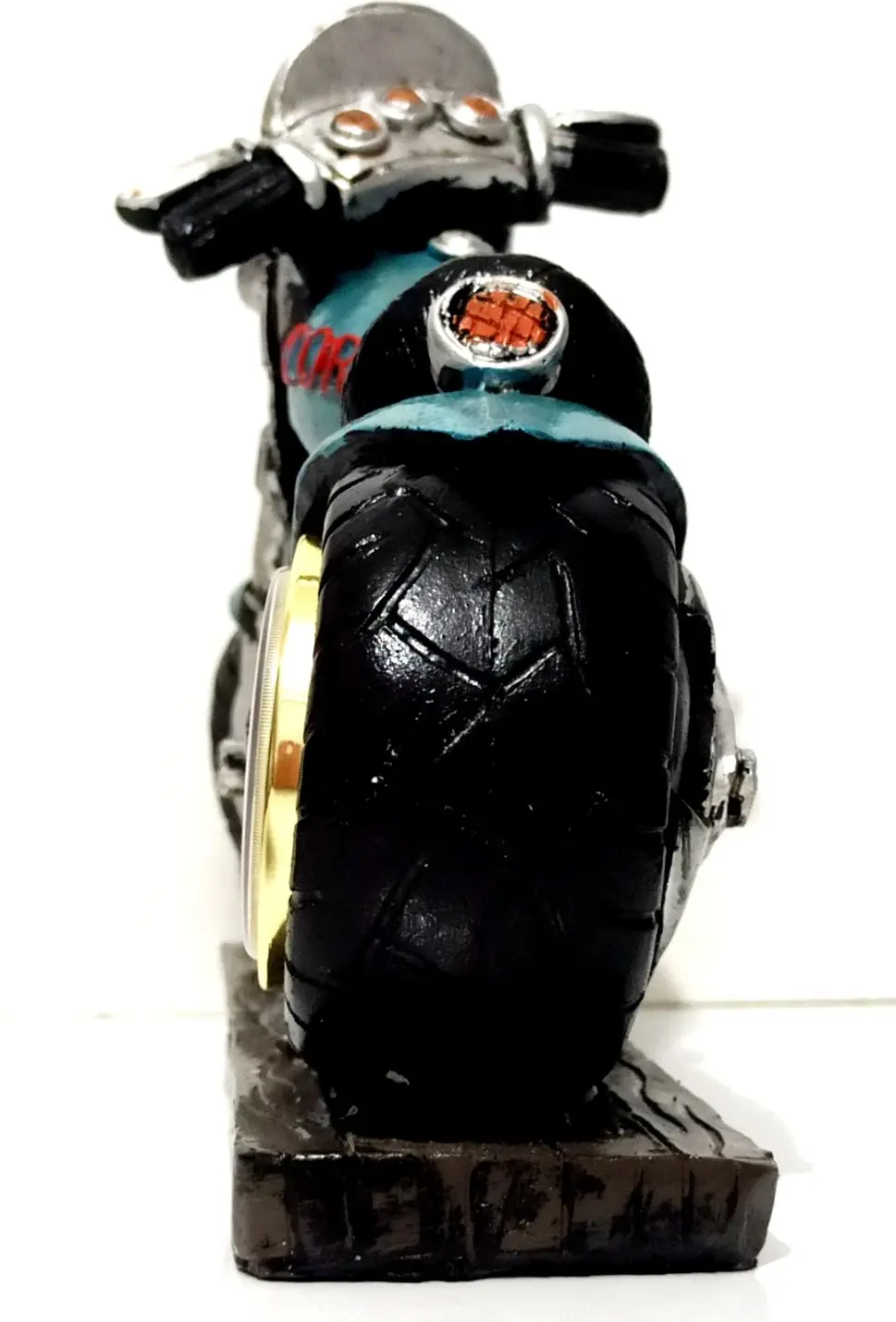 

Big Size Wooden Handmade Blue Motorcycle Nostalgic Gift Table Clock