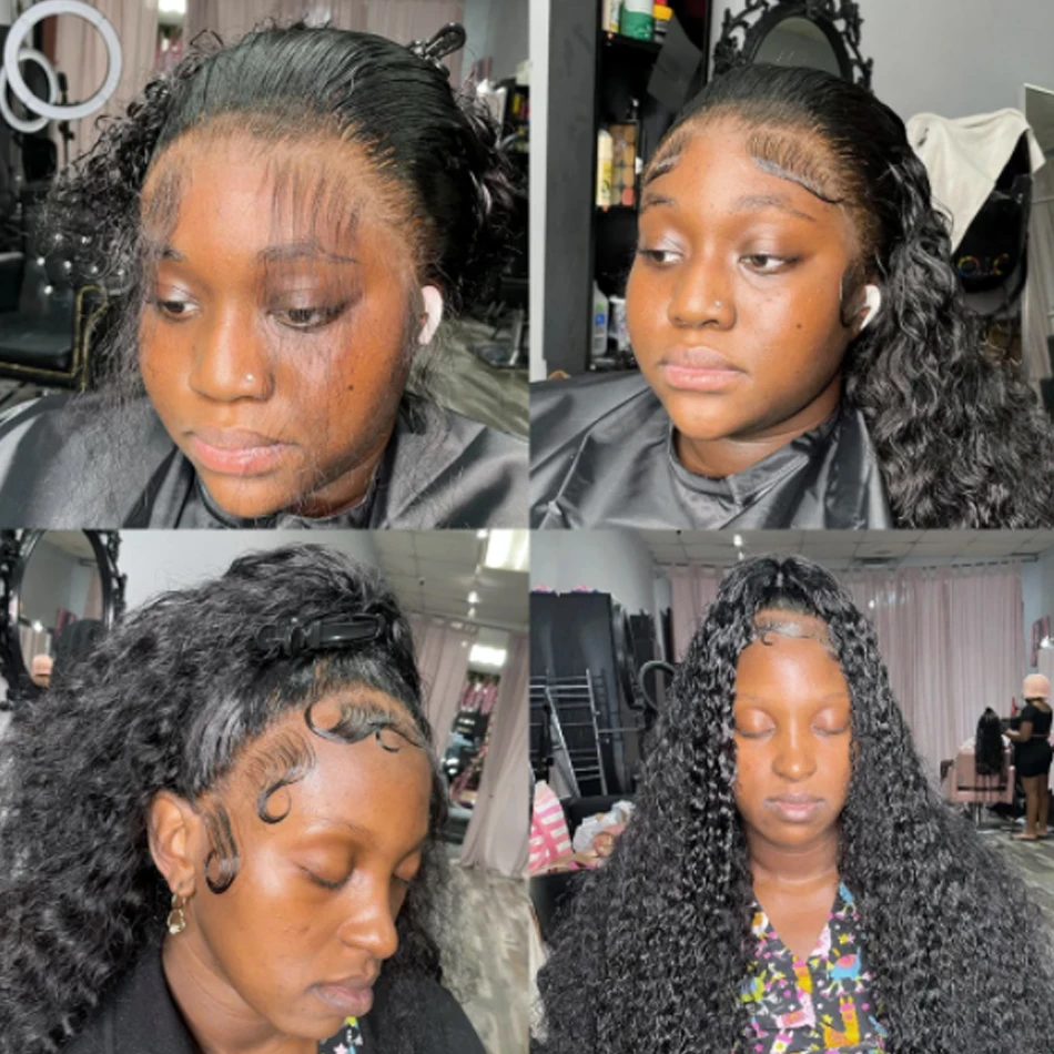 Дешевый 30-дюймовый парик с фронтальной волной из натуральных вьющихся