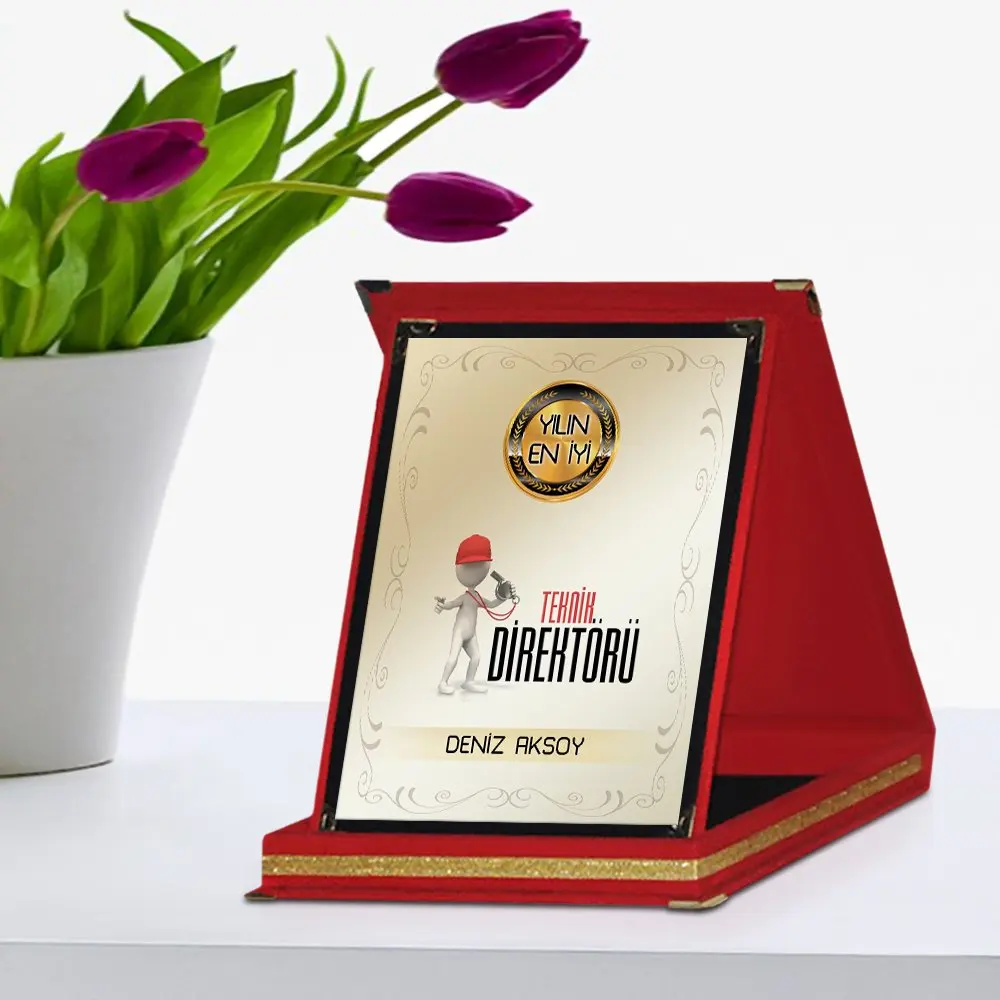 

Personalized Best Coach Of The Year Red Plaque Award
