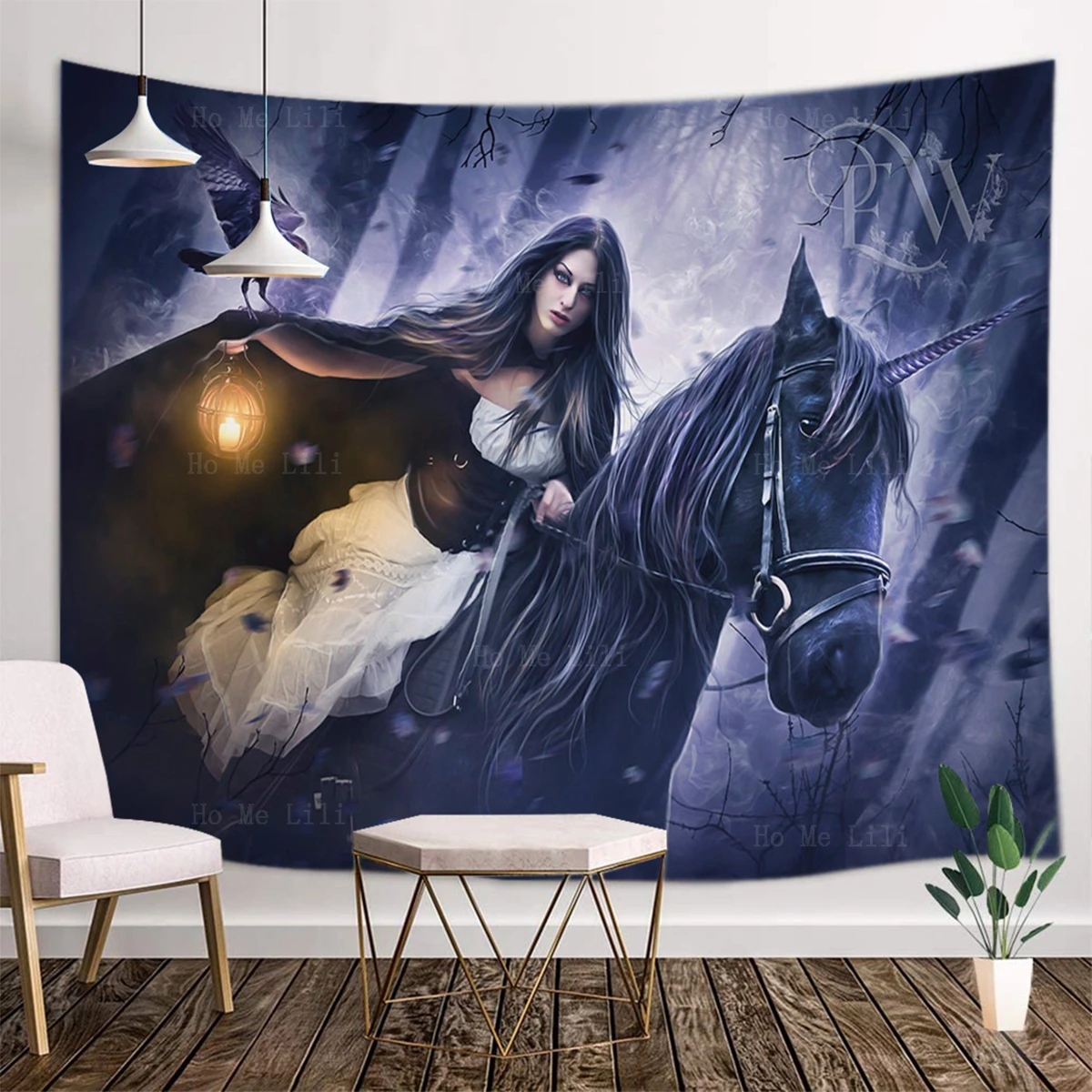 Сказочное искусство Фантазия девушка Ангел с тремя глазами лотос рыба готика