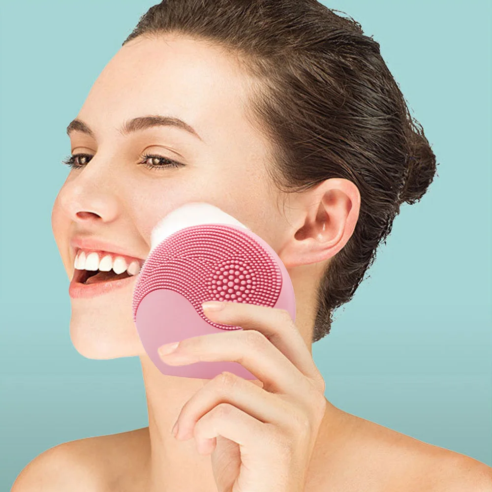 

Ultrasonic Electric Silicone Face Cleansing Brush Deep Pores Cleansing Skin USB Mini Facial Massager Waterproof Face Cleanser