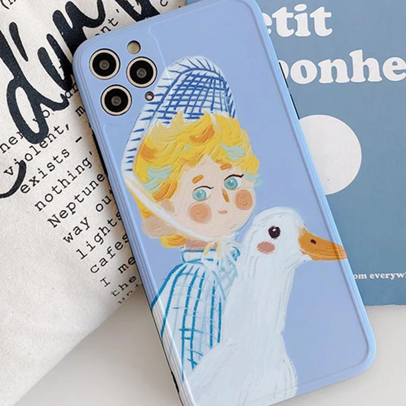 

JXWVU Apple 11 mobile phone case Swan girl is suitable for iPhone11 mobile phone case all-inclusive silicone soft shell