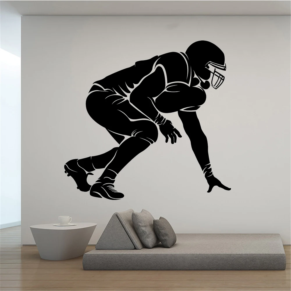 

American Football Wall Decals Football Player Vinyl Stickers Sport Home Interior Decor Murals Housewares Graphics Poster DW21930
