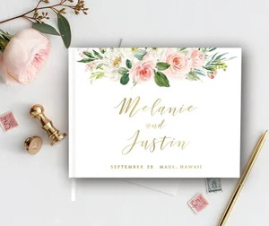 Свадебная Гостевая книга с цветочным принтом на заказ, белая Свадебная Гостевая книга с цветами на заказ, свадебный подарок, фотоальбомы