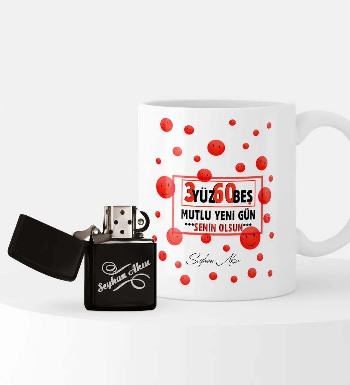 

Personalized 365 Happy New-Day Themed Lighter and Mug Set-1