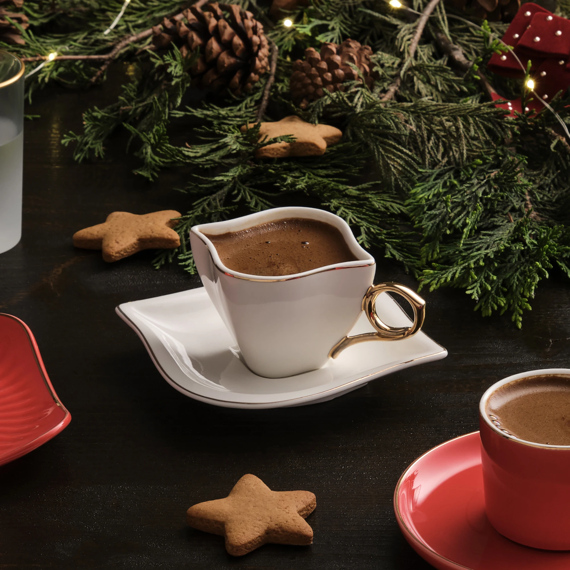 Набор из 2 фарфоровых чашек для кофе в турецком стиле традиционные Керамические