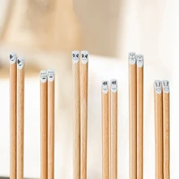 1 pair reusable eco friendly cute animal dog bears rabbit pattern printed stylish natural bamboo wooden chopsticks