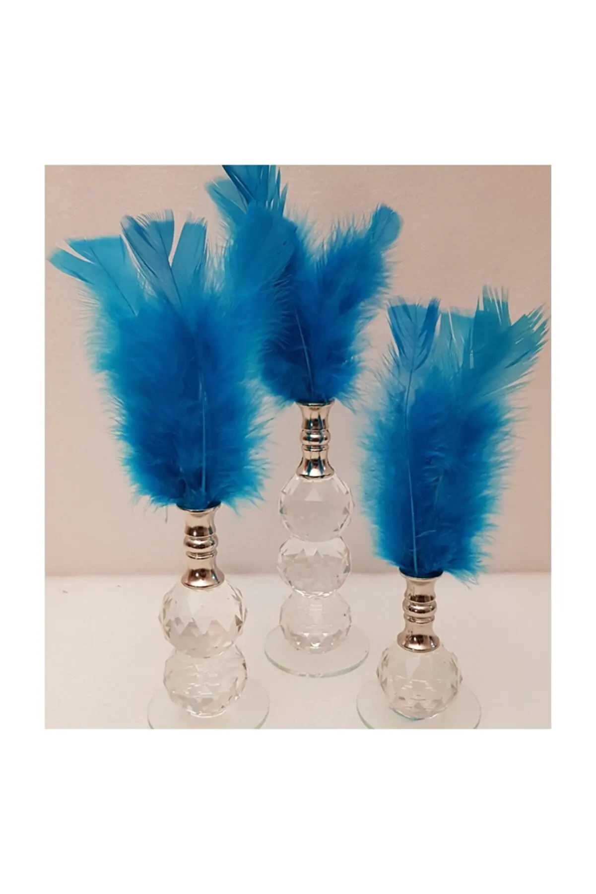 

Arose EU Home Decoration Triple Feather Decor Gold Color Mouthpiece. Home decoration accessories